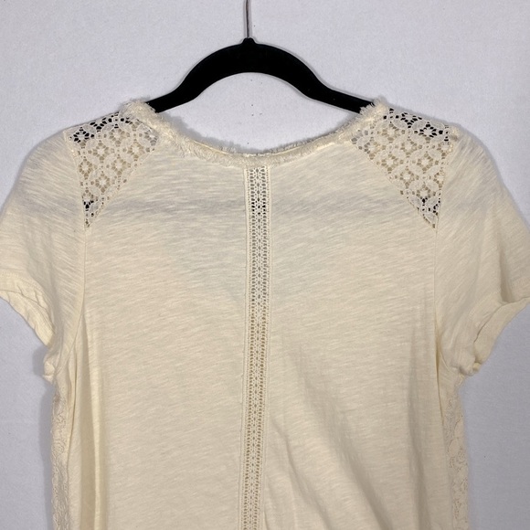Anthropologie Elegant Cream Lace Women's Tunic Top size large - Picture 10 of 14